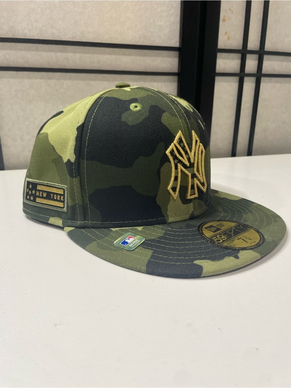New Era 59FIFTY NY Yankees 2022 Armed Forces Day Camo, Hat 7 1/4 - Read Descp